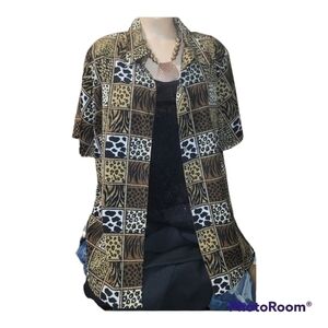 Erena Women's Collared Button Up Blouse 1X free gift with full price purchase.